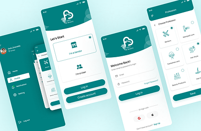 Saloon Profile booking app profile booking app saloon booking app ui uiux design