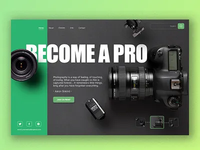 Daily UI 003 dailyui dailyui003 dailyuichallenge dailyuiux design explore james dev landingpage photography photographywebsite ui ui.jaymez uidesign uiuix uiuxchallenge web websitedesign