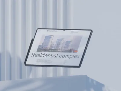Glavstroy Landing Page 3d animation corporate landing page minimalist mockup real estate white