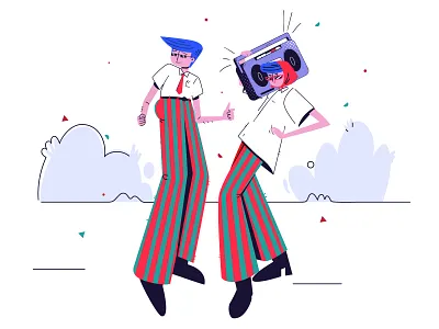 Dance 2d character characterdesign dance design flat illustration illustrator man motion graphics vector woman