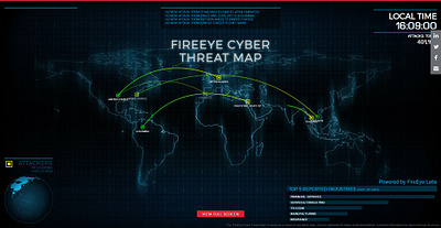 Cyber Crime Threat dark mode design map