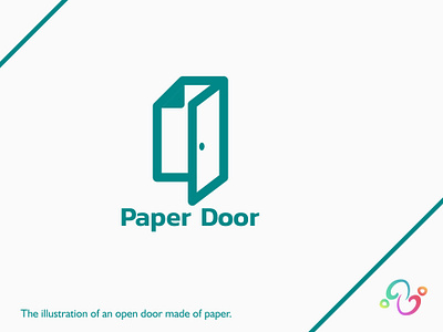 Paper Door Logo book brand design brand designer document door furniture home house household logo design logo designer logo for sale logo idea logo inspiration logomark logotype office origami paper zzoe iggi