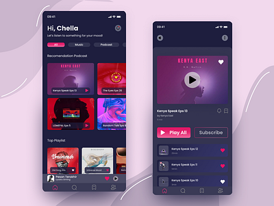 PODCAST / MUSIC APP DESIGN app design branding design mobile app mobile app desgin mobile apps design music design podcast design ui ui design uidesign uiux uiuxdesign ux