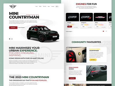 Web site design: Mini Countryman landing page clean design designer figma freelancer homepage landing landing page landingpage lookingforwork minimal portfolio ui ui ux design ux web web design webdesign