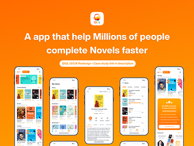 GIGL audiobook summaries - UI/UX Redesign case study audiobook case study dailyui dailyuichallenge design e book ebook ui ui design uidesign