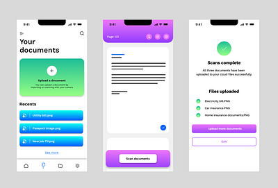 Document scanning app design mobile ui ux