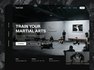 Fightbox - Martial Arts / Sport Landing Page Concept black design martial arts martial arts web martial arts web design sport sport landing page sport web sport web design sport web design inspiration sport website sports landing page sports website sports website design sporty typography ui ux webdesign website