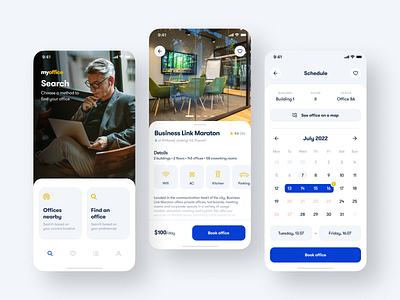 myoffice - Office Booking App Concept app design ui