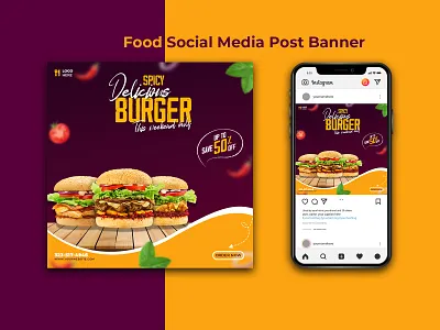 Creative Social Media Post Banner Template 3d animation app banner mockup branding creative banner facebook banner food banner graphic design icon illustration logo minimal mockup typography ui ux vector web banner web template