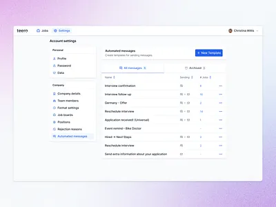 Automated messages apollo auto reply automated automated message automation crm greenhouse hiring hubspot job jobs lever lusha message recruitment sales salesforce teero template zoominfo