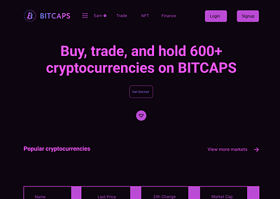 BITCAPS - Landing Page Design design desktop digital ui ux web