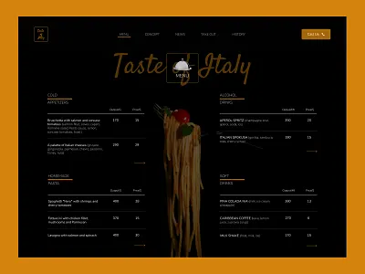 Menu for the restaurant app branding design graphic design illustration logo typography ui ux vector
