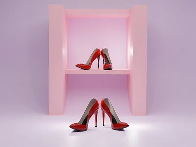 Red High Heel 3D Model 3d blender high heel illustration logo model red