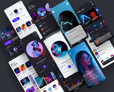 Music App UI KIT app apple music concept mobile app music music app shot spotify ui ui ux