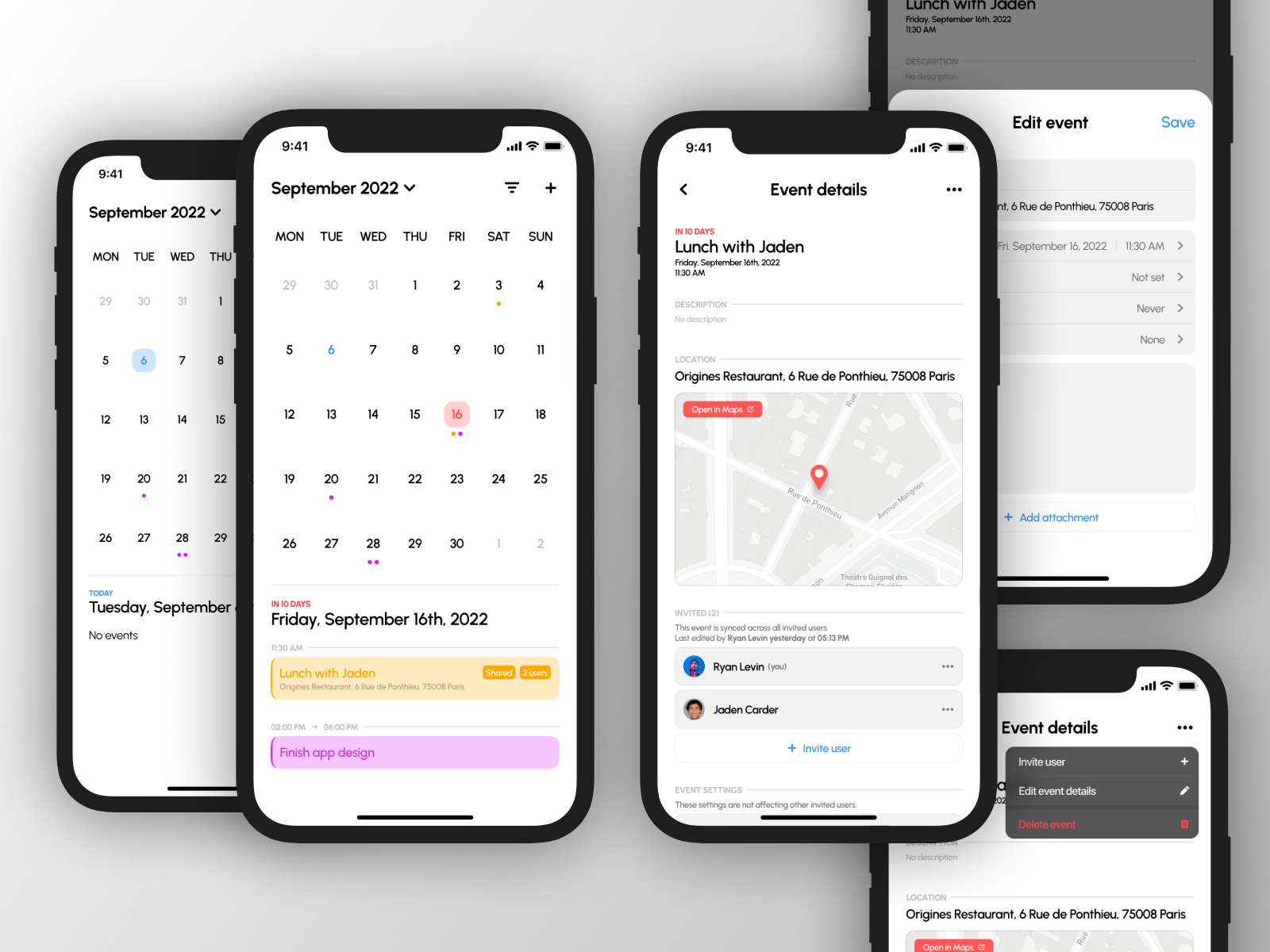 Calendar app by dylan on dribbble