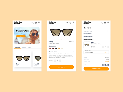 Sun Glasses Web Design buy design ecommerce graphic design shop sun glasses ui user interface ux