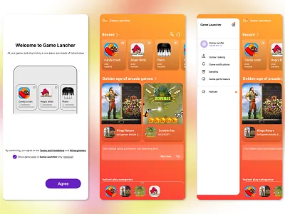 Game Launcher app design graphic design logo ui ui designer uiux ux