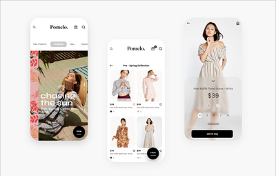 Pomelo - Fashion e-commerce mobile app e commerce fashion mobilefashion shopping ui ux