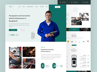 Car Maintenance Landing Page | Zantrik Landing Page Redesign branding car car maintenance car service clean design concept design green landing page redesign ui ui design user interface design web design website design