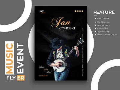Event Flyer for music show animation branding graphic design logo mohammad anamul hoq ui