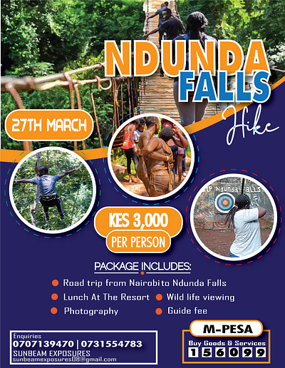 Ndunda Falls Poster design graphic design illustration logo