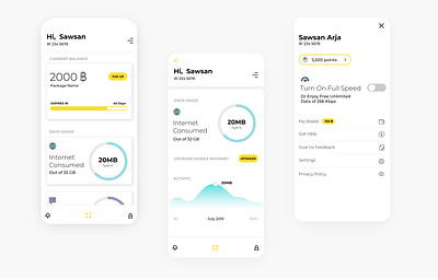 Mobile Data Manager - App branding internetapp internetusage mobile mobiledata ui ux