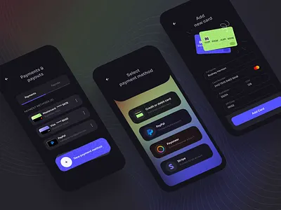 Personal finance app concept animation app application banking card concept dark theme design finance financial app interface settings ugem ui ux wallet
