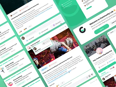 Community Platform design - Community Lab branding building communities community app community platform design desktop app desktop ui engagement impact startup innovation mighty networks networking social impact social media social network