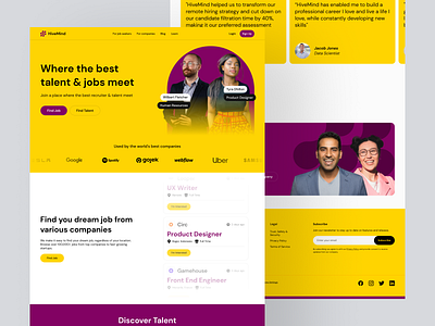 HiveMind - Job & Hiring Website #2 design desktop graphic design hiring icon job landing page ui user expirience user interface ux web website