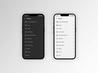 Mobile settings redesign