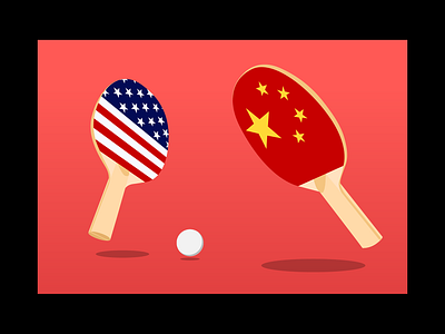 Ping-Pong Diplomacy athletic ccp china collage design editorial editorial design editorial illustration illustration news news design ping pong table tennis the athletic usa vector vector illustration
