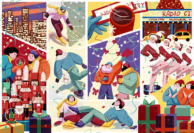 Christmas character christmas digital festive folioart illustration snow texture xuetong wang