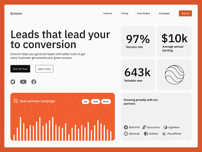 Saas landing page | Leads conversion ads advertisement analytics homepage landing page leads leads conversion marketing minimal design saas sales ui web design website