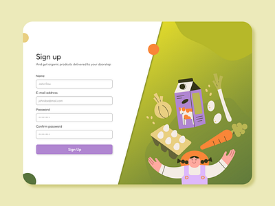 Simple Sign Up Page design ui uidesign uiux ux uxdesign web webdesign