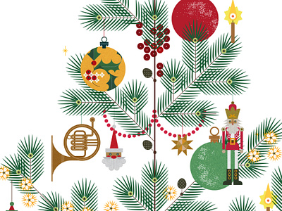 Christmas Tree christmas digital festive folioart illustration sally caulwell tree vector