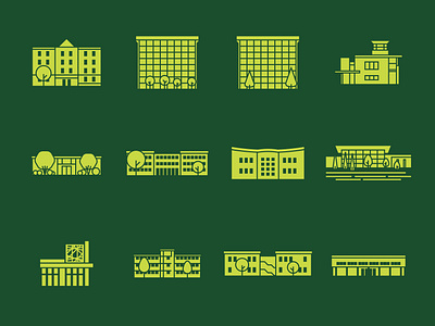 Colorado State University Hall Icons college colorado colorado state university csu fort collins geometric housing iconography icons minimalistic mountains university