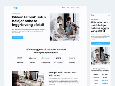 Danz - English Course Website (Mobile Version) app design landing page ui