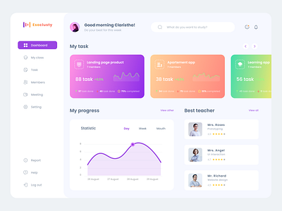 Esoclusty - learning dashboard class dashboard course course dashboard dashboard education education dashboard learning learning dashboard online class online school school school dashboard student student dashboard study study dashboard teacher teacher dashboard ui ux