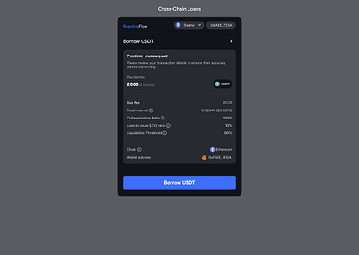 Review Transaction: Cross Chain Lending Platform lending platform research ui design web3