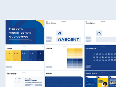 Rebranding and Visual Identity for Nascent brand aesthetics brand guideline branding clear space colors creative branding design digital marketing gradient graphic design hierarchy icons illustration logo social media style guide type typography ui visual storytelling