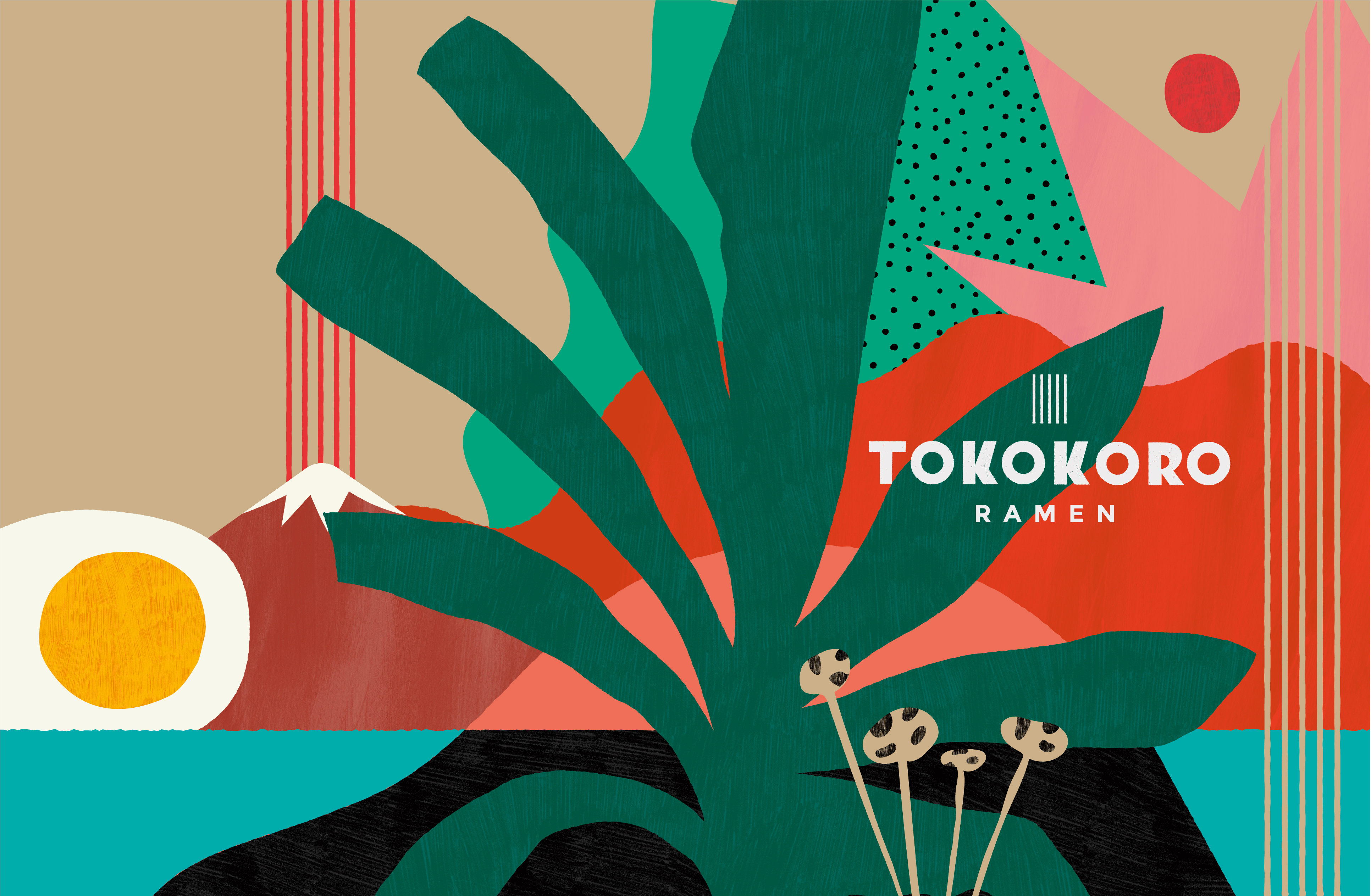 Ramen abstract billy clark book digital folioart food illustration landscape