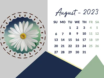 Calendar Design branding calendar design design graphic design illustration logo typography ui ux vector white flower