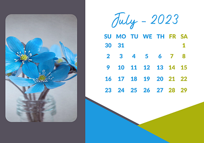 Calendar Design app blue flower branding calendar design design graphic design illustration logo motion graphics typography ui ux vector