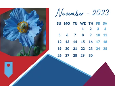 Calendar Design blue flower branding calendar design design graphic design illustration logo typography ui ux vector