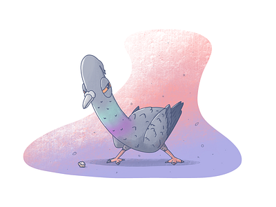 Pigeon art cartoon digital drawing funny illustration illustrator pigeon procreate