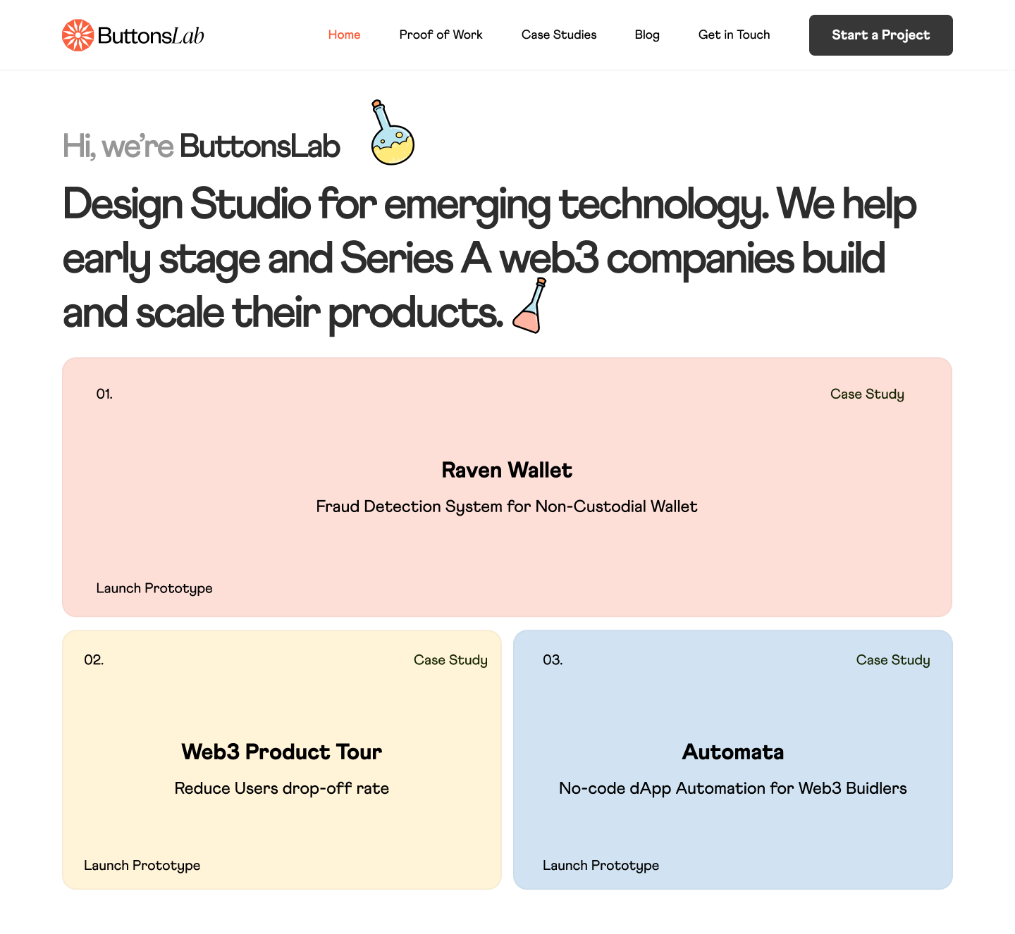 ButtonsLab Hero Animation agency animation crypto design hero interaction landing page loading animation web3