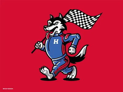 HUSKEY RACING TEAM MASCOT DESIGN branding design dog mascot esportlogo esports gaminglogo huskey logo illustration logo mascot mascot logo racing apparel sports brand sports branding sports mascot vintage mascot