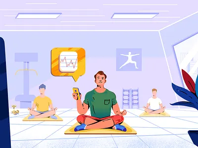 Yoga 2danimation 3d animation branding characterdesign concept art designer drawing flat illustration flatdesign graphic design gym illustration illustrator motion graphics sketch social media ui uidesign vector