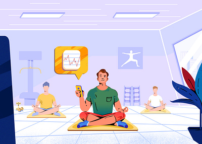 Yoga 2danimation 3d animation branding characterdesign concept art designer drawing flat illustration flatdesign graphic design gym illustration illustrator motion graphics sketch social media ui uidesign vector