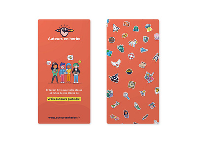 Auteur en Herbe roll-ups brand branding branding concept characters collection cute design fun graphic design icons illustration print design roll up vector visual identity